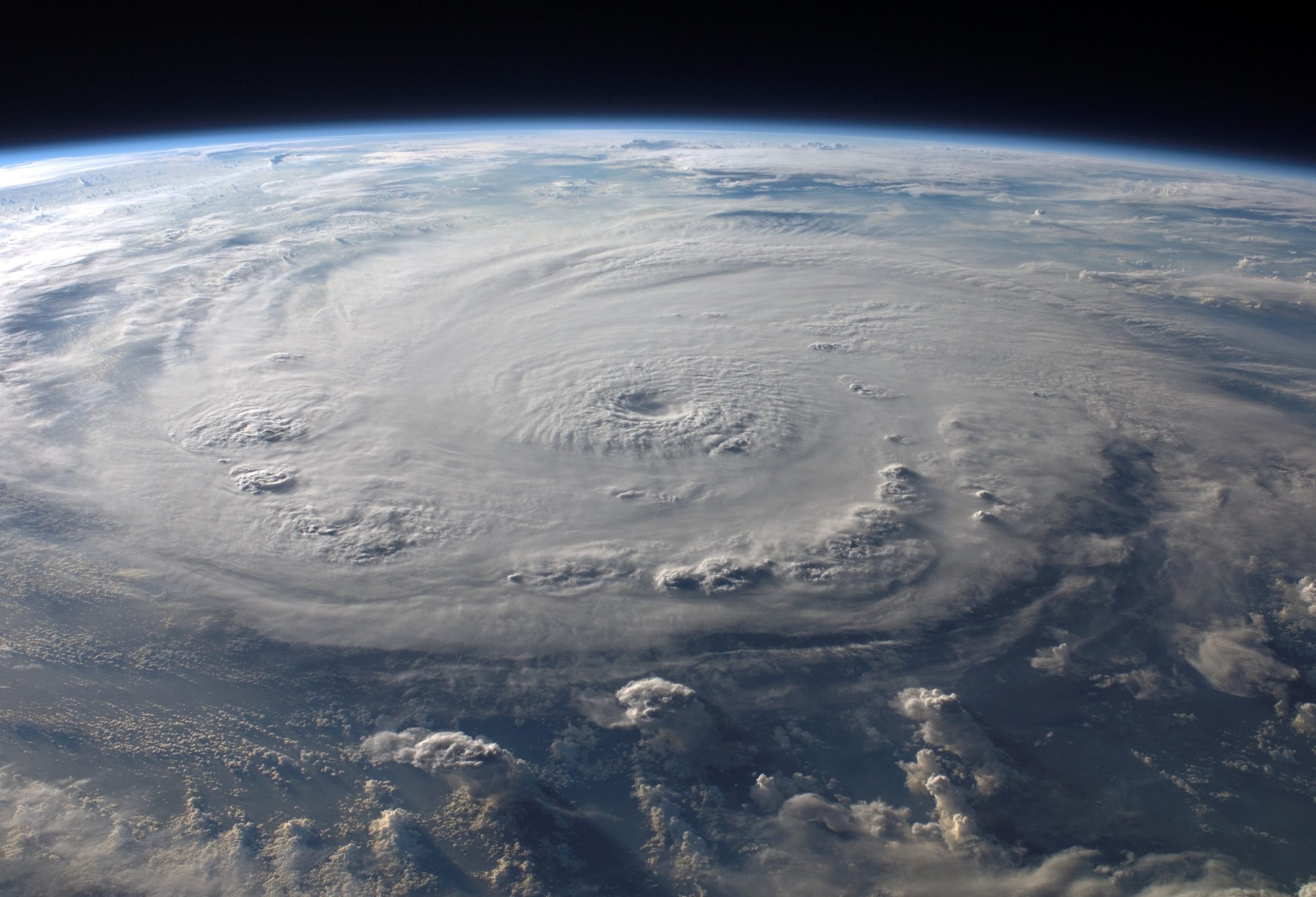 Eye of hurricane from space